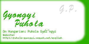 gyongyi puhola business card
